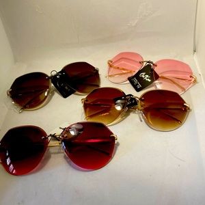 4 pairs of uv400 aviator metal sunglasses